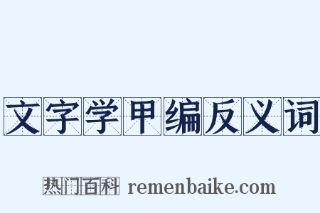 文字学甲编反义词是什么意思的图片